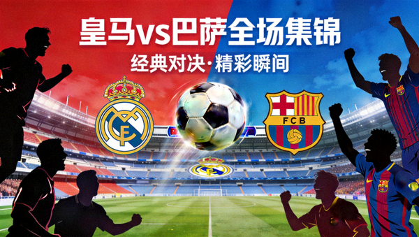 皇家马德里对阵巴塞罗那全场集锦封面图